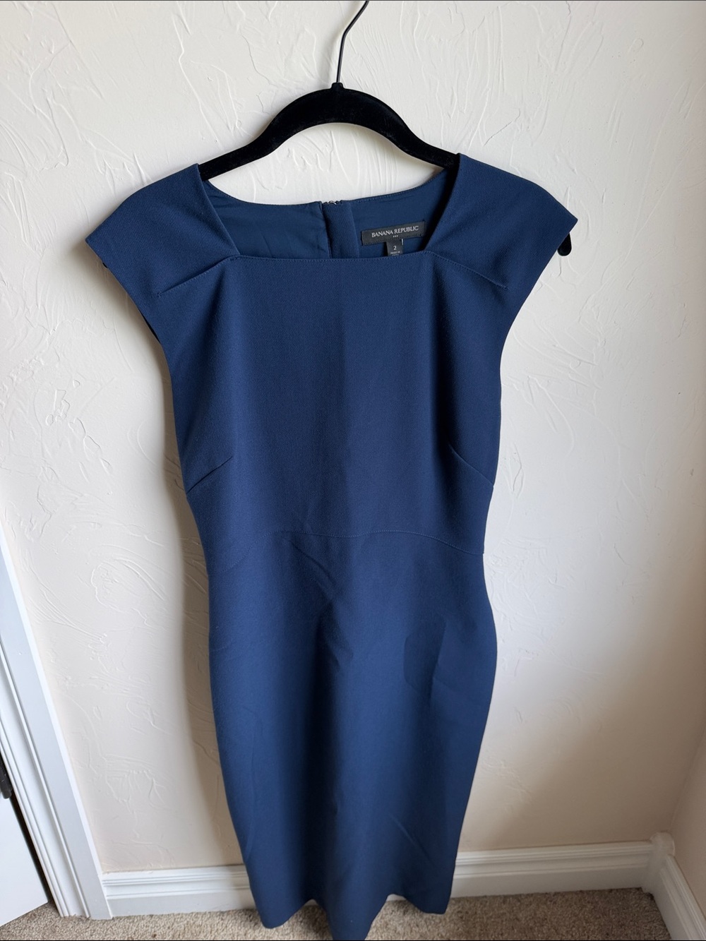 Banana Republic Navy Cap-Sleeve Sheath Dress